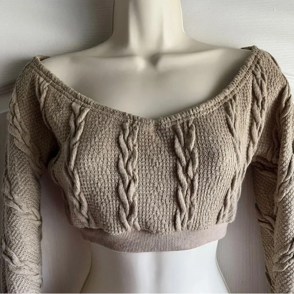 Fashion Nova Been Cozy Crop Cable Knit Sweater - Picture 3 of 7